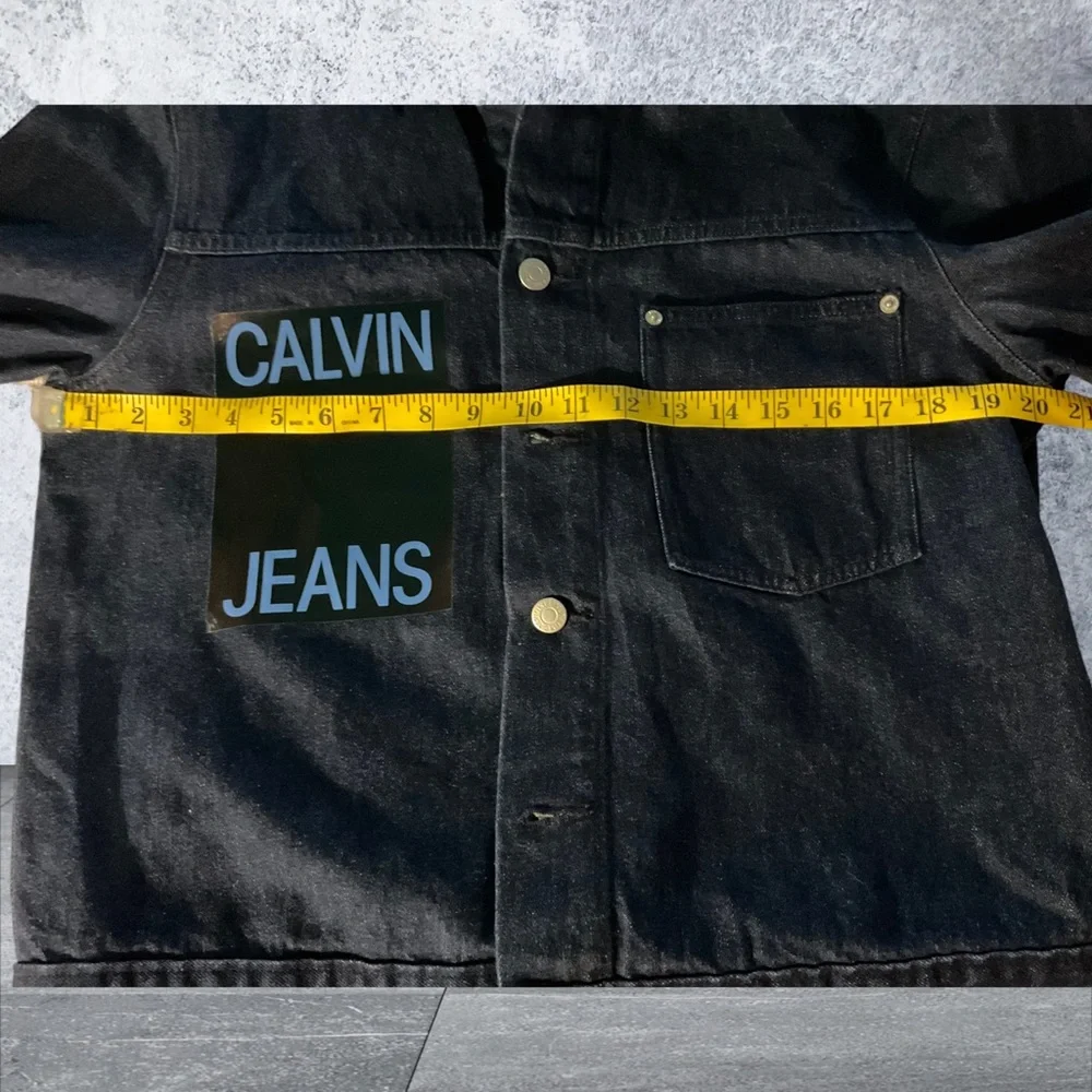** Calvin Klein UNISEX Indigo Blue Denim Jean Jacket - Picture 6 of 7